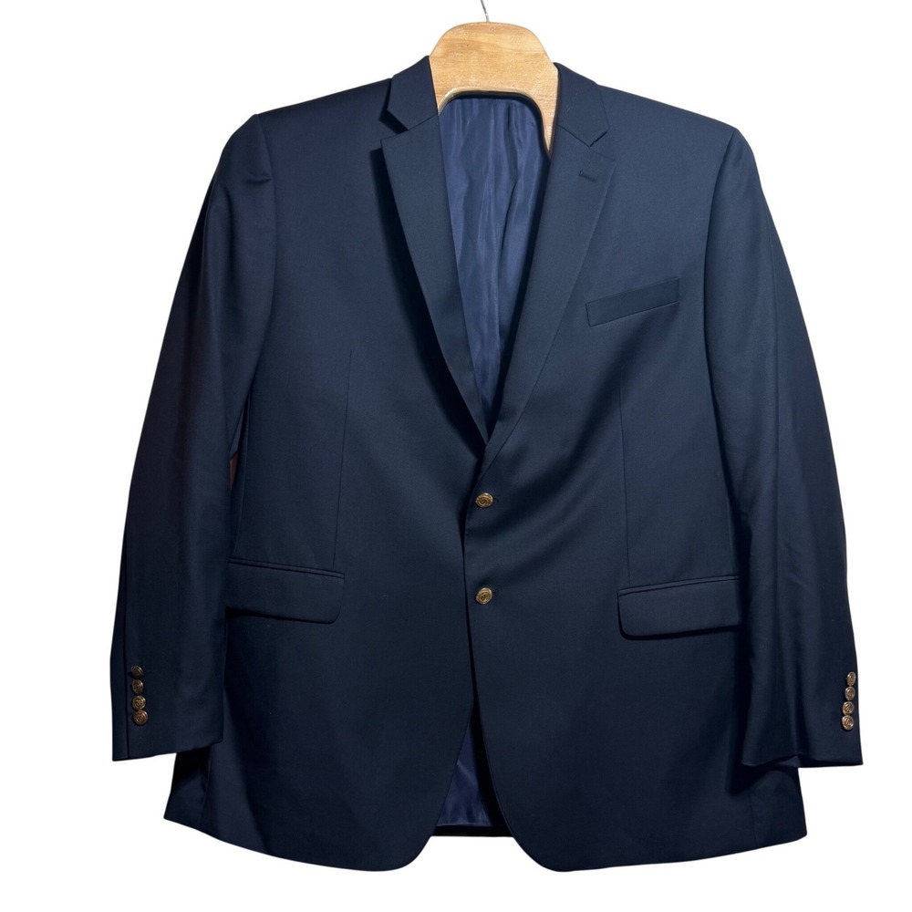 Vineyard Vines Mens 50L Navy Blue 100% Wool Lawrence SPJ Blazer Gold Buttons